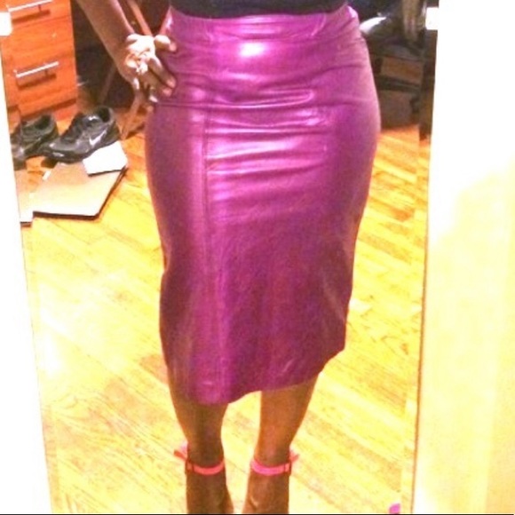 Vintage Dresses & Skirts - Vintage High-Waisted Leather Skirt